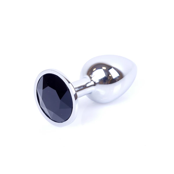 Boss Series Jewellery Silver Black - Korek analny, czarny