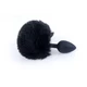 Boss Series Jewellery Silikon Plug Bunny Tail Black - Korek analny z ogonkiem, czarny