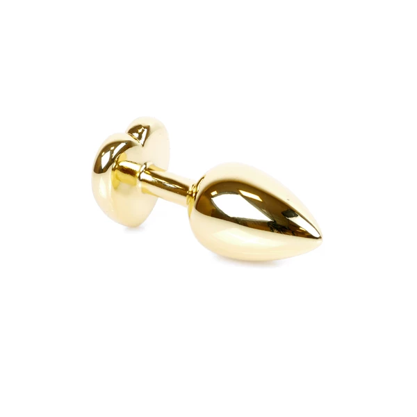 Boss Series Jewellery Gold Heart Light Blue - Korek analny, fioletowy