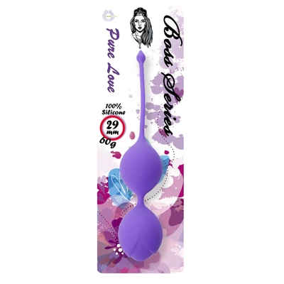 Boss Series Silicone Kegel Balls 60G Purple - Kulki gejszy, fioletowe