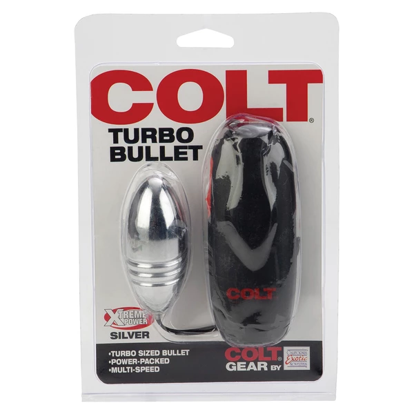 Colt Turbo Bullet Silver-Wibrujące jajko sterowane pilotem, srebrne