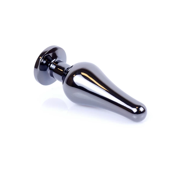 Boss Series Jewellery Dark Silver Butt Dark Blue - Korek analny, niebieski