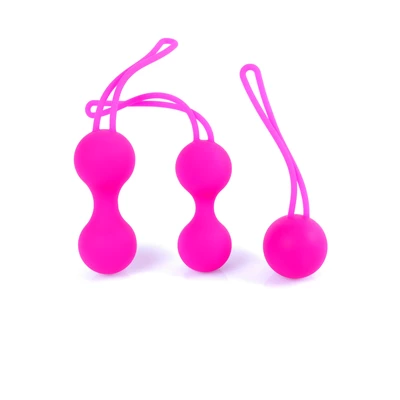 Boss Series Silicone Kegal Balls Set Pink - Zestaw kulek gejszy