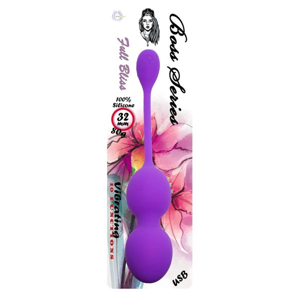 Boss Series Vibrating Kegel Balls 80G Purple - Wibrujące kulki gejszy, fioletowe