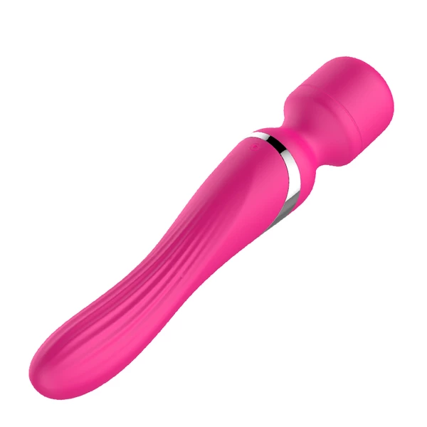 Boss Series Silicone Dual Massager 7 - Wibrator wand / klasyczny, różowy