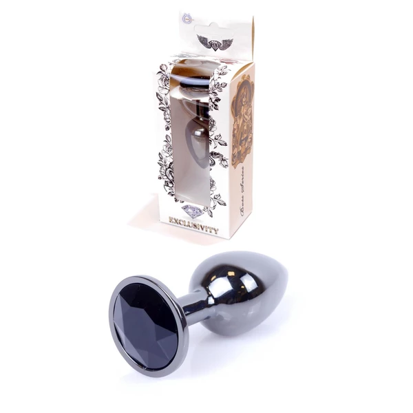 Boss Series Jewellery Dark Silver Black - Korek analny, czarny