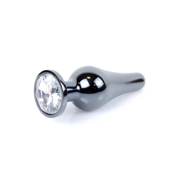 Boss Series Jewellery Dark Silver Butt Clear - Korek analny, przezroczysty