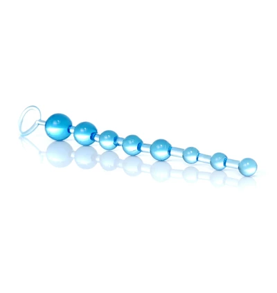 Boss Series Jelly Anal 10 Beads Blue - Koraliki analne, niebieskie