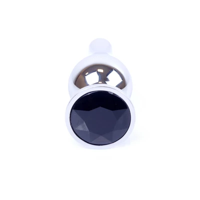 Boss Series Jewellery Silver Butt Black - Korek analny, czarny