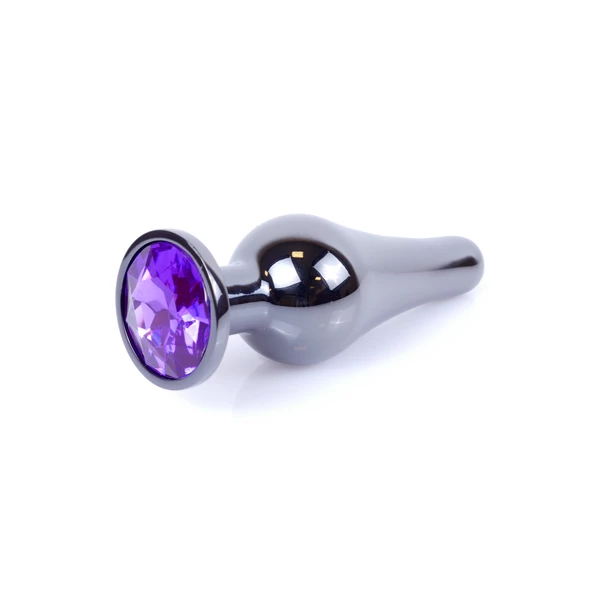 Boss Series Jewellery Dark Silver Butt Purple - Korek analny, fioletowy