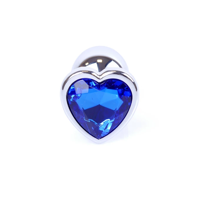 Boss Series Jewellery Silver Heart Dark Blue - Korek analny, niebieski