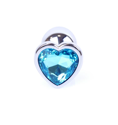 Boss Series Jewellery Silver Heart Light Blue - Korek analny, błękitny