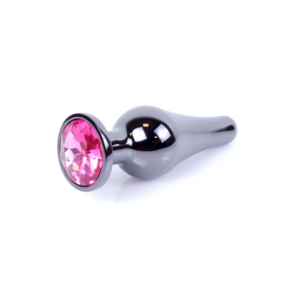 Boss Series Jewellery Dark Silver Butt Pink - Korek analny, różowy