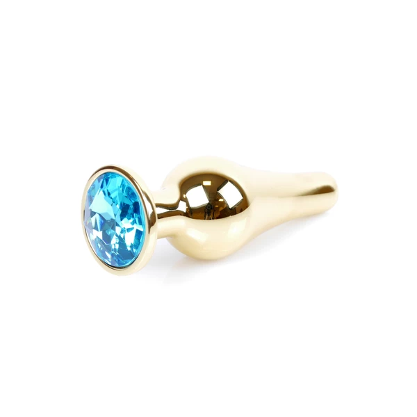 Boss Series Jewellery Gold Butt Light Blue - Korek analny, błękitny