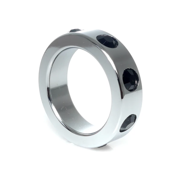 Boss Series Metal Ring Black Diamonds M - Metalowy pierścień erekcyjny