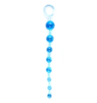 Boss Series Jelly Anal 10 Beads Blue - Koraliki analne, niebieskie