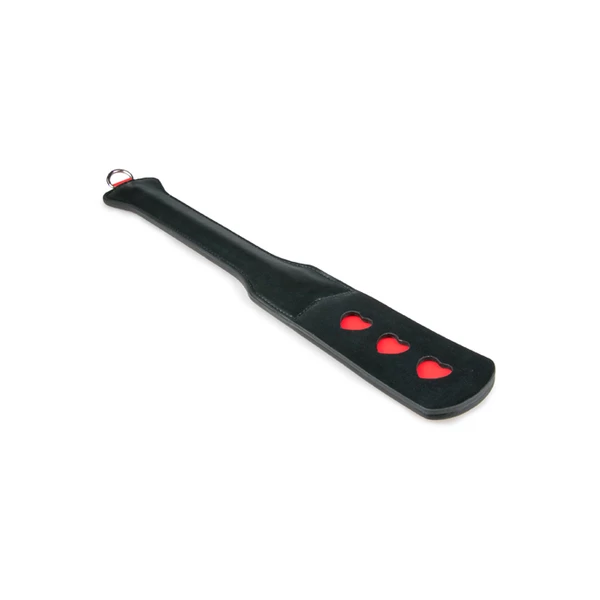 Easy Toys Long Leather Paddle With Heart - Packa do klapsów