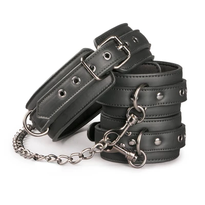 Easy Toys Leather Collar With Anklecuff - Kajdanki do nóg z obrożą