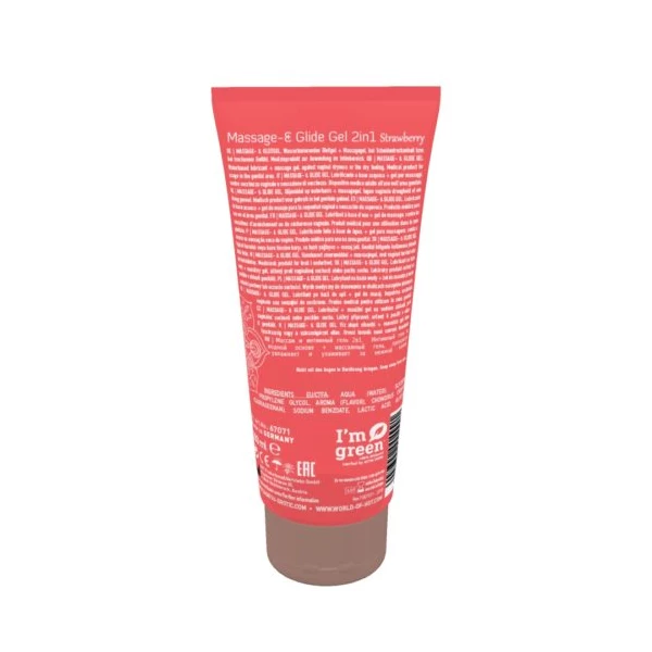 HOT Shiatsu 2In1 Massage Glide Strawberry Scent 200Ml. - Żel do masażu