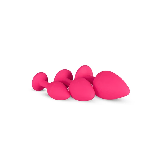 Easy Toys Diamond Plug Set Pink - Zestaw korków analnych, różowy