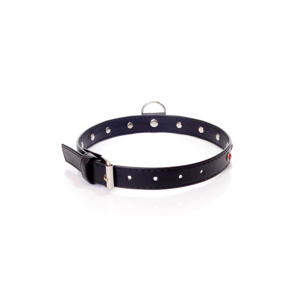 Fetish Fantasy Collar 2 Cm. Red Crystal - Obroża na szyje, Czarno-czerwona
