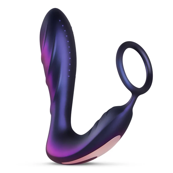 EDC Hueman Black Hole Anal Vibrator - Wibrujący masażer prostaty z pierścieniem i pilotem