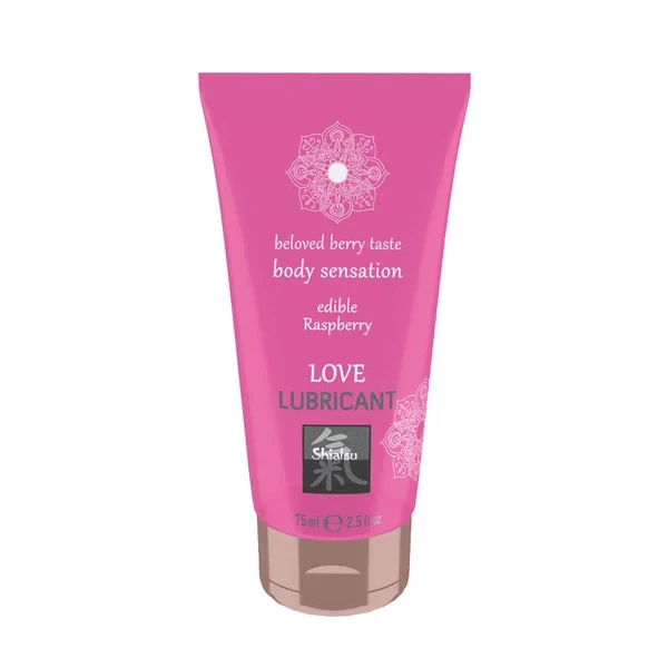 HOT Shiatsu Love Lubricant Edible Raspberry - Lubrykant ba bazie wody o smaku truskawki