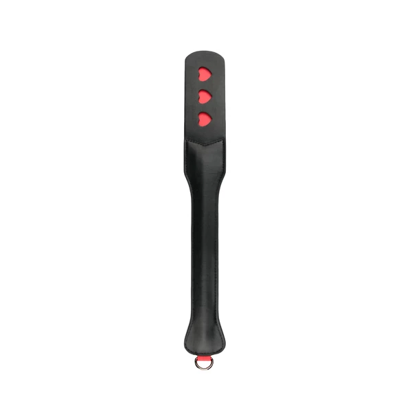 Easy Toys Long Leather Paddle With Heart - Packa do klapsów