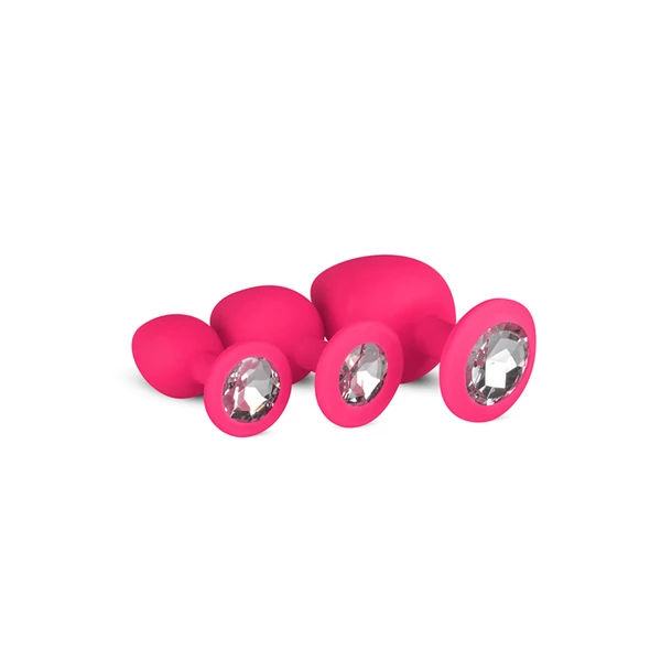 Easy Toys Diamond Plug Set Pink - Zestaw korków analnych, różowy