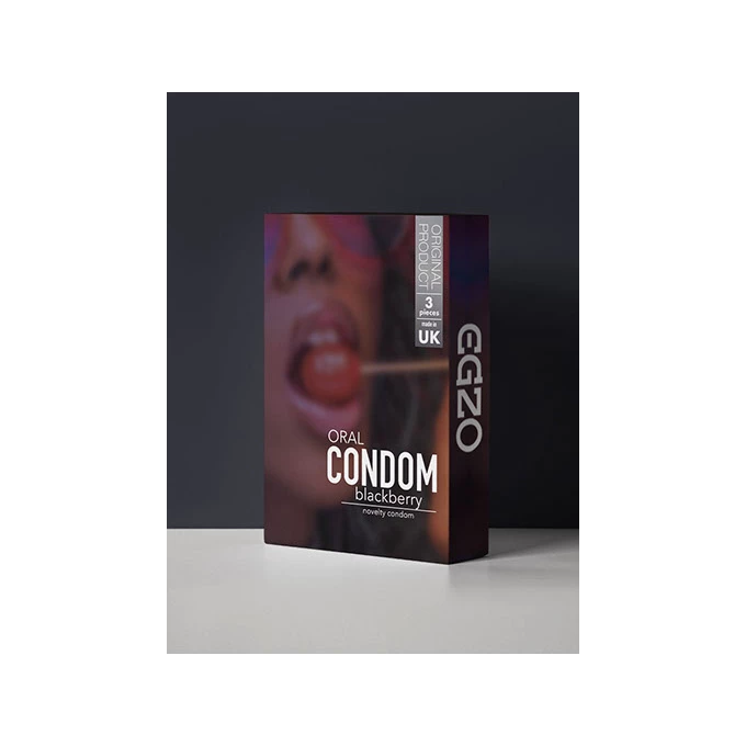 EGZO Oral Condom Blackberry 3Pc - Prezerwatywy smakowe 3 szt