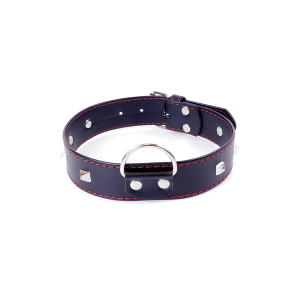 Fetish Fantasy Collar With Studs 3 Cm Red Line - Obroża na szyje
