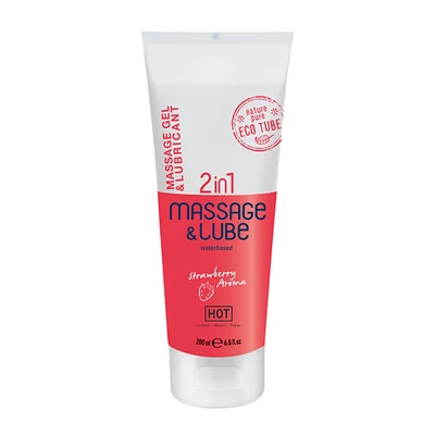 HOT Massage &amp; Glide Gel 2 In 1 200 Ml, Strawberry - Żel do masażu