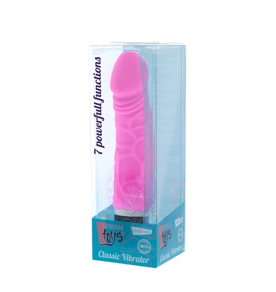 Dream Toys Purrfect Silicone Classic 6.5I nch Pink - Dildo wibrujące, różowe