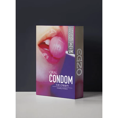 EGZO Oral Condom Ice Cream 3Pc - Prezerwatywy smakowe 3 szt