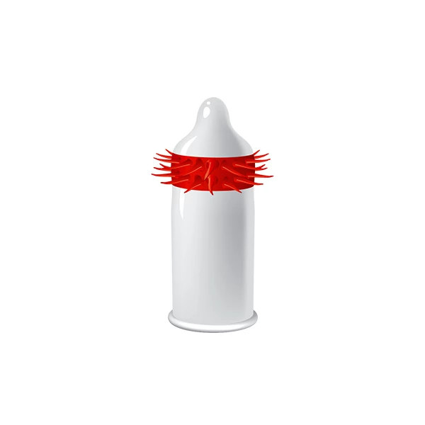 EGZO Hot Red - Prezerwatywa 1szt ze specjalnymi wypustkami