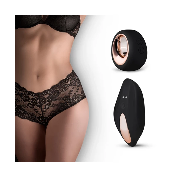 Easy Toys Vibrating Boyshort Black - Wibrator łechtaczkowy do bielizny na pilota
