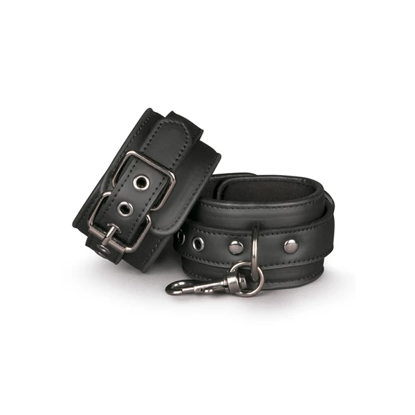 Easy Toys Black Leather Handcuffs - Kajdanki