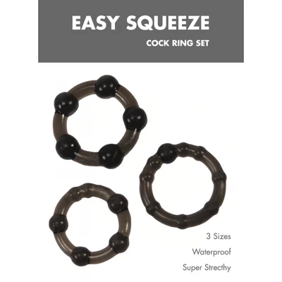 Kinx Easy Squeeze Cock Ring Set Linx - Zestaw elastycznych pierścieni erekcyjnych