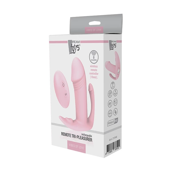 Dream Toys Remote Tri Pleasurer - Wibrator króliczek do potrójnej stymulacji