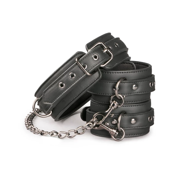 Easy Toys Leather Collar With Anklecuff - Kajdanki do nóg z obrożą