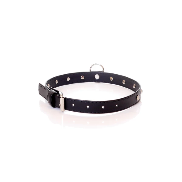 Fetish Fantasy Collar 2 Cm Silver Crystal - Obroża na szyje, Czarno-srebrna