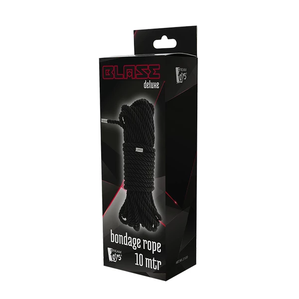 Dream Toys Blaze Deluxe Bondage Rope 10M Black - Lina do krępowania, czarna