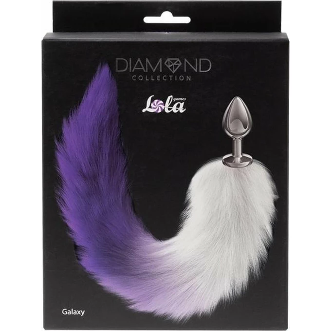 Lola Games Anal Plug Diamond Galaxy Purple - Korek analny z ogonem, fioletowy