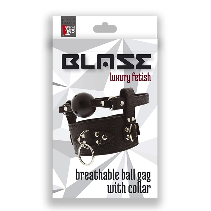 Dream Toys Breathable Ball Gag With Collar - Knebel z kulką i obrożą