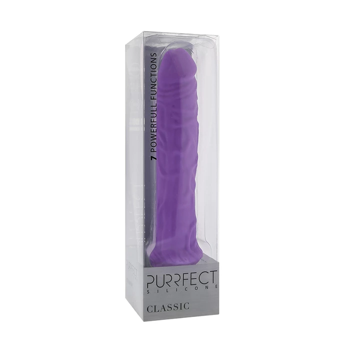 Dream Toys Purrfect Silicone Classic 8.5 Inch Purple - Dildo wibrujące, fioletowe