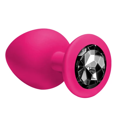 Lola Toys Anal Emotions Cutie Large Pink Black Crystal - Korek analny z diamentem, czarny