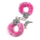 Lola Toys Wristcuffs With Crisatls Bondage Pink - Kajdanki z futerkiem, różowe