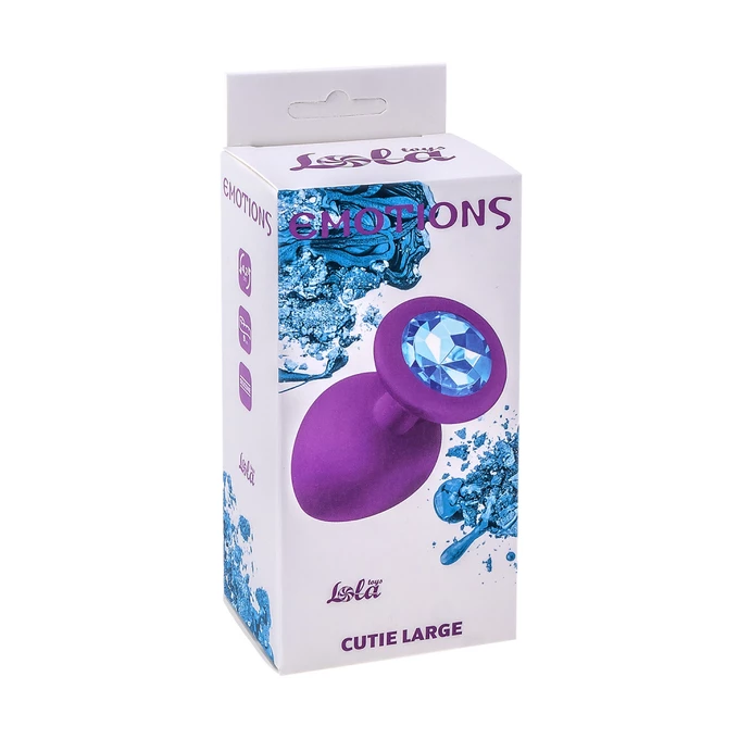 Lola Toys Anal Emotions Cutie Large Purple Blue Crystal - Korek analny z diamentem, niebieski