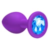 Lola Toys Anal Emotions Cutie Medium Purple Blue Crystal - Korek analny z diamentem, niebieski