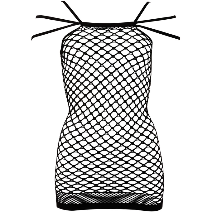 Mandy Mystery lingerie Netzkleid Träger S-L - sukienka, czarne